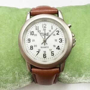 Retro Time magazine wristwatch light brown band